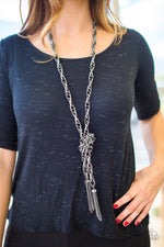 Load image into Gallery viewer, Paparazzi SCARFed for Attention - Gunmetal
