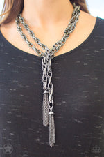 Load image into Gallery viewer, Paparazzi SCARFed for Attention - Gunmetal
